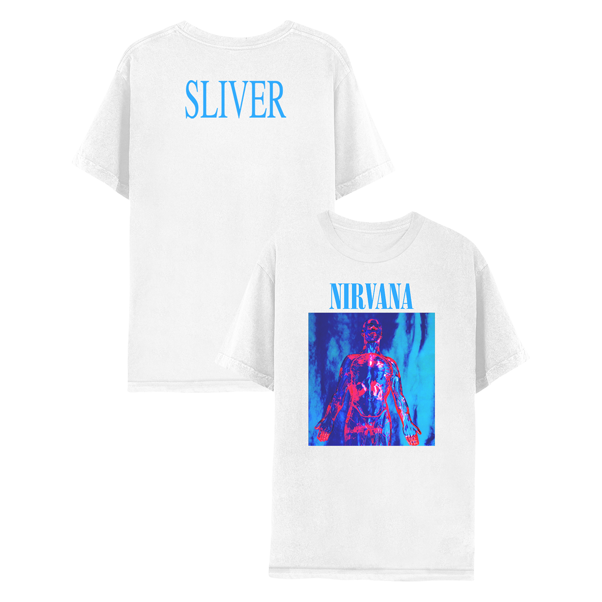 NIRSLIVERWHITETEE - Nirvana Store