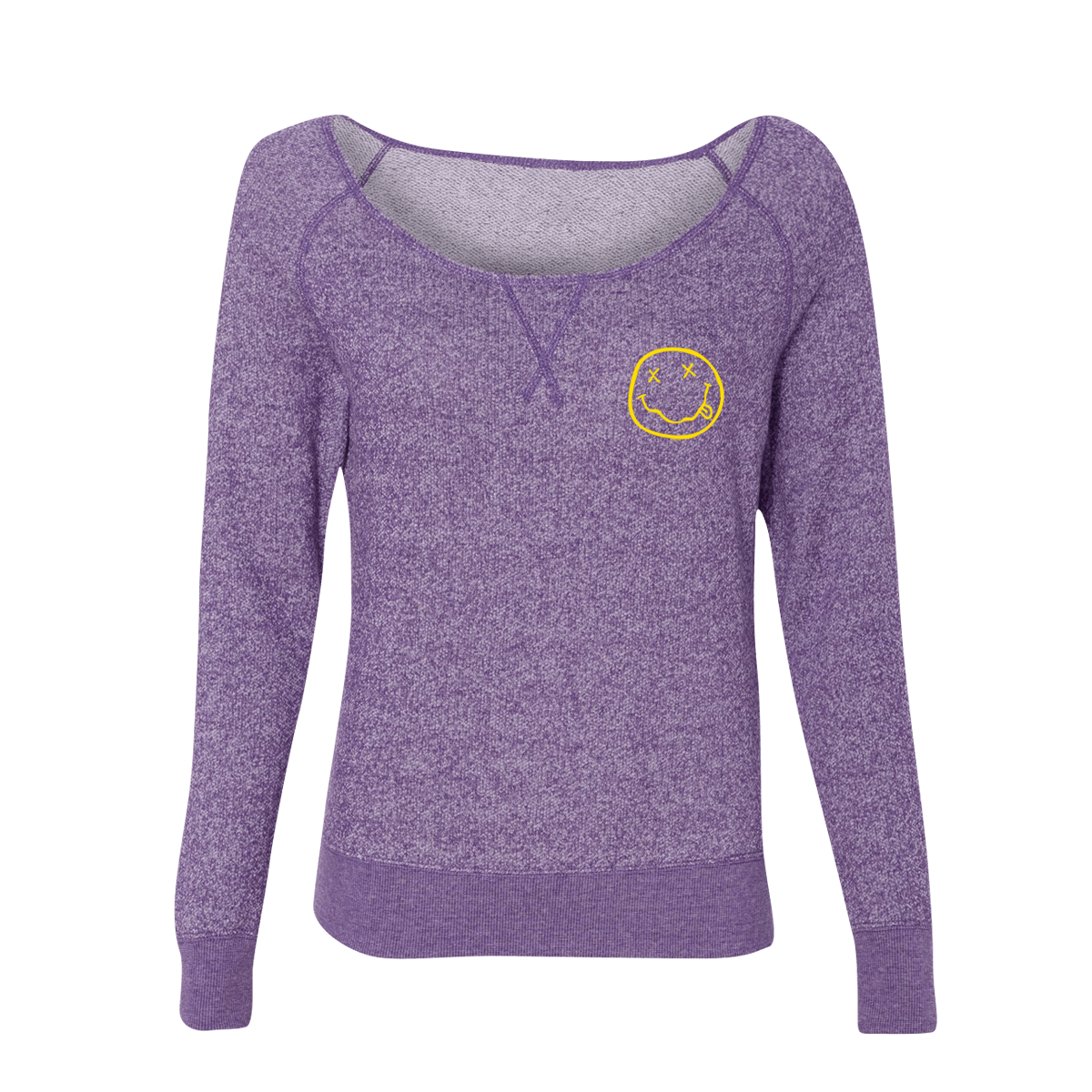 Smiley Off The Shoulder Sweater (Purple) NR0610 XS Official woman Merch