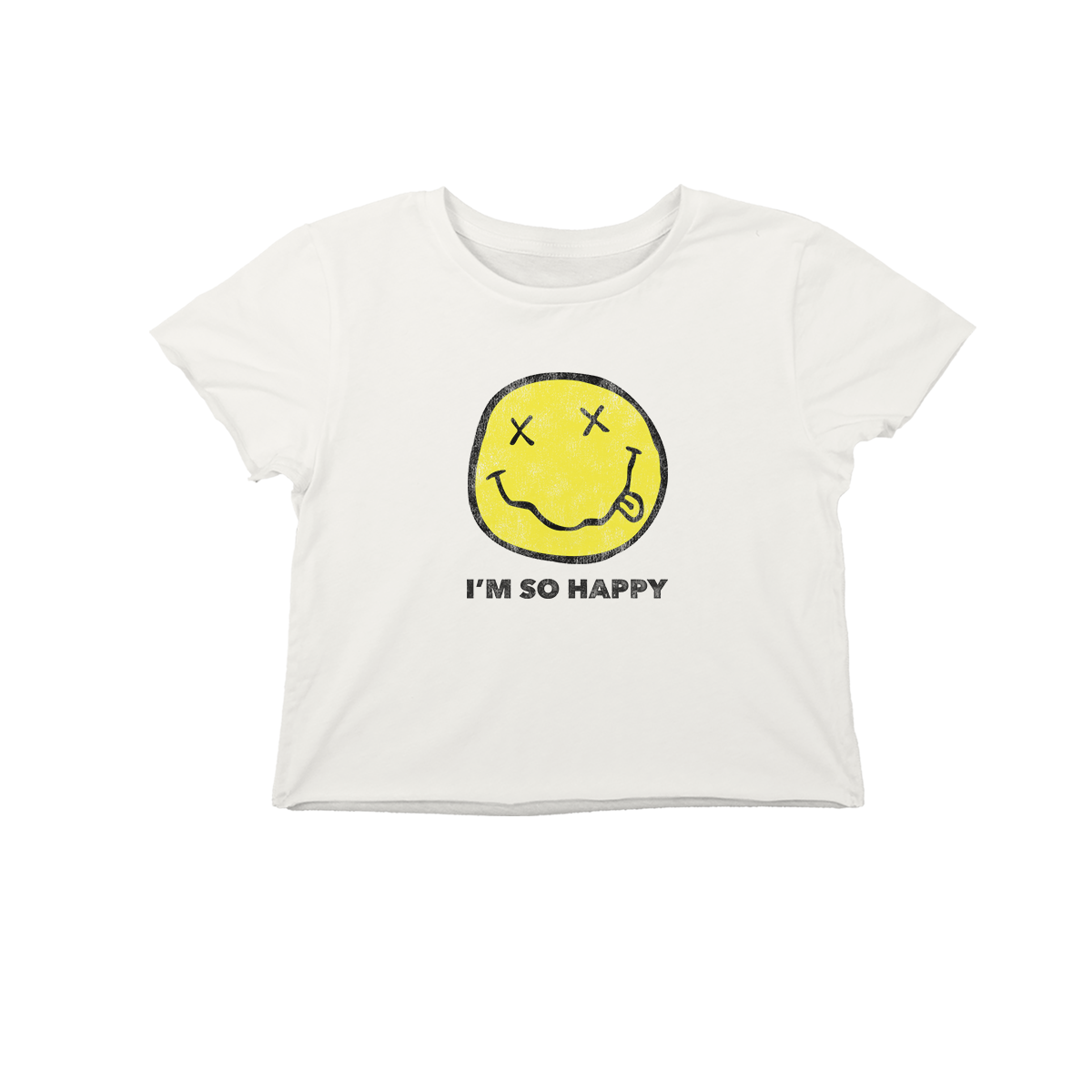 I'm So Happy Cropped Tee NR0610 S Official woman Merch